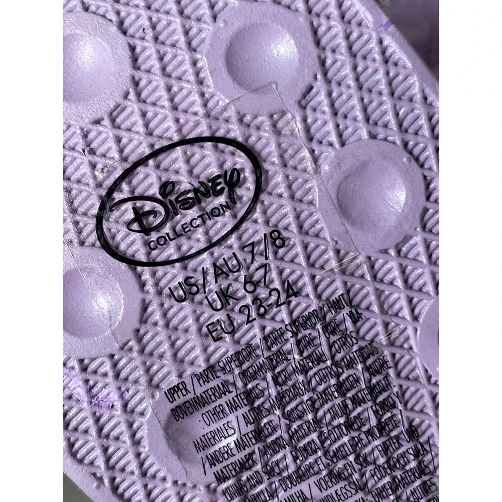Disney Minnie Mouse Toddler Girls Purple Iridescent Slide Sandals Size 7/8 NEW